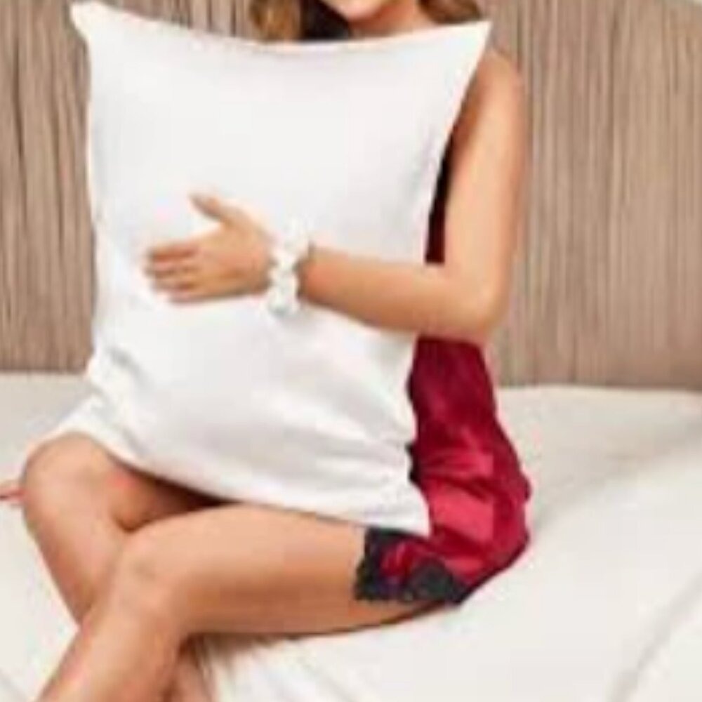 Silksilky Luxurious White Mulberry Silk Bedding pillow 32in x19in